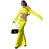 Conjunto de Dos Piezas Moda Primavera/Verano 2025 Moderno Sexy Ajustado Crop Top Color Sólido Elegante Conjunto de Falda