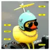 Scooter Elétrica da Moda Pato Amarelo Três Níveis Capacete Libélula Bicicleta Sino Decoração Ornamento de Pato Pequeno Pato Quebra-Vento