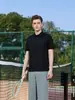 Verão Novo Estilo Sem Costura Business Casual Golfe Camisa Polo Gola POLO Masculina Respirável Resistente a Amassados Manga Curta Cor Sólida