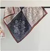 Nuevo Pañuelo Cuadrado de Terciopelo Impreso por Ambos Lados para Mujer, Estilo Coreano Retro Patrón de Espiga 90 Pañuelo de Seda con Elegante Chal Lote