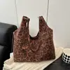 Bolsa Tote de Ombro Grande Capacidade Moda Casual Tendência Coreana Estampa de Leopardo Retro Personalizada Novo Estilo Outono 2026