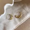 2025 Nuevas Explosiones Gotas Doradas en forma de C Pendientes para Mujer Retro Nicho High-end Tachuelas Joyería para Orejas Viento Frío