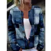 2025 Nueva Estación Independiente Amazon Impresión Digital Aguja Gruesa Cardigan Grande para Mujer Cuello en V Corto Manga Larga Suéter de Imitación