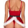 Conjunto de Dos Piezas de Lencería y Pijamas de Exportación Europea y Americana Encanto Navideña Pantalones Cortos de Tirante Satén Sexy Ropa de Casa