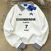 Moletom Patchwork Versátil Falso Duas Peças, Casual e Estiloso para Mulheres, Corte Solto, Gola Polo Casual, Top Estilo Coreano para Outono e Inverno