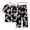 Traje de camisa de verano para mujer, Cárdigan de manga corta para mujeres de mediana edad y mayores, Ropa casual de abuela para mujeres de 60 y 70 años