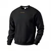 Moletom Masculino Europeu e Americano Pesado Outono e Inverno Com Pelúcia Cor Sólida Gola Redonda Camiseta Oversize Logotipo de Silicone Top