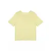 Camiseta de Jacquard de Lino Tencel con Cuello Redondo, Calada, Dobladillo Enrollado, Manga Corta para Mujer, Verano, Nuevo Color Sólido, Top de Punto Holgado Casual