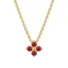 Collar de acero inoxidable de trébol de cuatro hojas con circonita, superventas transfronterizo, simple, elegante, versátil, acero de titanio, no se decolora, incrustado de diamantes, no se decolora