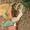Exportación Transfronteriza Procesamiento OEM Personalizado Zapatos de Mujer 225 Nueva Moda Europea y Americana Sandalias Huecas Punta Fina Tacón de Aguja Tacones Altos