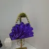 Bolso de Acrílico con Forma de Concha, Moderno y Único, con Cadena de Perlas, Bolso de Mano Brillante, Bolso de Hombro, Bolso Pequeño para Decoración de Fiesta