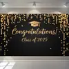 Transfronterizo 2025 Nueva Temporada de Graduación Pancarta de Tela Fondo para Amazon Arreglo Escena de Ceremonia Escolar Fiesta Personalización