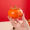 Exquisita Cerámica de Caqui Ruyi Olla Sellada de Caqui Tetera Pequeña Regalo de Dulces de Boda Grabado Láser
