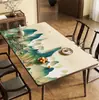 "Wang Wei" Jogo Americano de Estilo Poético e Artístico, À Prova d'Água, À Prova de Óleo, Resistente ao Calor, Novo Estilo Chinês, Tecido Lavável para Mesa de Centro