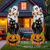 Placa para Jardim de Halloween Abóbora Gato Fantasma Placa Decoração Placa para Jardim de Halloween ao Ar Livre