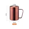 Taza Aislada de Doble Capa de Acero Inoxidable 304 con Asa y Tapa, Taza para el Hogar, Taza de Té, Taza de Café con Leche, Taza Grande, Anticaídas