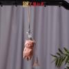 Ciprés Rojo Madera de Haya Talla Gatito Juguetón Colgante de Llave Mochila de Pareja Yiming Xianyuan Colgante Decorativo