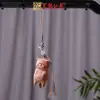 Ciprés Rojo Madera de Haya Talla Gatito Juguetón Colgante de Llave Mochila de Pareja Yiming Xianyuan Colgante Decorativo