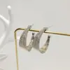 Pendientes de Aro Metálicos Cepillados de Moda Pendientes Estilo Coreano Pendientes Minimalistas de Nicho Europeos y Americanos Accesorios de Moda Exagerados