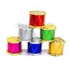 Tambor Pequeño Navideño Transfronterizo Decoraciones para Árbol de Navidad 2.5cm-5cm Tambor Pequeño de Cobre Láser 12 Piezas Decoración de Atmósfera Navideña