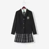 Benzuozhong Uniforme Jk Conjunto Completo de Americana Otoño Original Estilo Preppy Talla Grande Ropa de Abrigo para Chicas Gorditas Otoño e Invierno