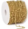 Cadena de Joyería de Acero Inoxidable Chapado al Vacío Oro Real 18K Cadena de Cadena Lateral de 2 mm Cadena Hecha a Mano Cadena de Joyería DIY Accesorios de Cadena