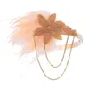 Suministro Transfronterizo Estilo Retro Étnico Europeo y Americano Accesorios para el Cabello de Plumas Negras Diadema de Plumas Cadena con Borlas de Diamantes Hippie