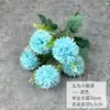 Flores artificiales: Crisantemo de bola de 5 cabezas, pequeño ramo de flores artificiales, crisantemo para decoración del hogar, accesorios de diente de león, adornos para decoración de bodas, flores artificiales compactas