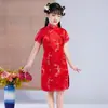 Cheongsam de Niña Verano Nuevo Estilo Retro Vestido de Princesa Mejorado Estilo Chino Traje Tang para Niños Vestido para Bebé Niña