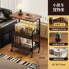 Carrito Pequeño Estante de Almacenamiento Sala de Estar Mesa Lateral Móvil para Sofá Estante de Almacenamiento de Piso para el Hogar Snack Estante de Almacenamiento Multifuncional