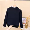 Suéter Básico para Niñas para Otoño e Invierno Una Pieza de Terciopelo Nuevo Estilo 2023 Estilo Coreano Cuello Medio Forro Polar de Niña Tejido Interior