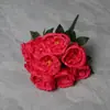 9 Peônias de Austin Decoração de Jardim para Casamento Enfeites Decoração de Interiores Flores Artificiais Adereços para Fotografia Flores Artificiais