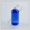 Garrafa Azul com Tampa de Borboleta 220ml, Frasco para Loção de Água, Garrafa PET com Tampa Flip-Top 220ml, Frasco para Limpador Facial, Frasco Refil para Gel de Banho