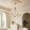 Candelabro de cristal vintage estilo francés para comedor, estudio, habitación de princesa, dormitorio romántico, luz de vela retro para sala de estar, elegante