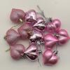 Paquete de 12 Colgantes Corazón de Plástico Electroplateado de 4.5 cm para San Valentín Transfronterizo, Adornos de Decoración de Ambiente
