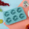 Forma de Bolo Donut com 6 Peças Silicone de Grau Alimentício Círculo Macaron DIY Ferramenta de Assar Atacado Mousse de Sobremesa