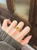 Anel Larga Cor Dourado Areia Olho de Tigre Escovado Retrô Design de Nicho Anel para Dedo Indicador de Luxo Leve Moda Exquisito Único Anel de Cauda