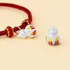 Nuevo Colgante de Calabaza con Mantra de Seis Caracteres Hueco Azul Quemado Estilo Chino de Plata Pura S999 Material para Accesorios de Pulsera DIY