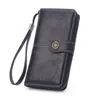 2026 Nuevo Estilo Carteras de Cuero Aceitado y Encerado para Hombres y Mujeres, Carteras de Cuero Retro, Billeteras Largas Europeas y Americanas de Gran Capacidad