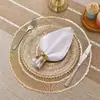 Esterilla Aislante Térmico Estilo Western de PVC, Posavasos Impermeable y Antideslizante, Manteles Individuales para Tazones y Platos, Mantel de Mesa de Comedor de Color Sólido con Estampado Dorado, Aislamiento Térmico y Antideslizante al por Mayor