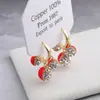 Brincos Elegantes Vermelhos Festivos de Novo Estilo com Franjas de Diamante Brincos da Moda Estilosos de Celebridade da Internet Brincos Leves e de Alto Padrão para Mulheres