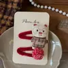 Nuevo Pasador Rojo de Dibujos Animados Estilo Coreano Hecho a Mano en Tela Pinza Lateral para Flequillo Infantil Pinza Dulce para Separar el Cabello para Niñas