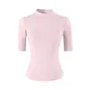 Camiseta Sexy de Estilo Puro Deseo, Ligeramente Transparente, Cuello Semi-Alto, Manga Corta para Mujer, Versátil de Verano, Ajustada, Favorecedora, Top Básico Hot Girl