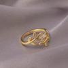 Anillo Europeo y Americano Transfronterizo de Diamante Completo para Mujer, Apertura de Circonita de Gama Alta de Nicho, Anillo Ajustable, No se Desvanece, Venta al por Mayor Versátil