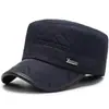 Gorro de invierno para hombre, forrado de forro polar para abrigar, protector de orejas, gorro de algodón, gorro de piel, adecuado para hombres de mediana edad y ancianos, gorro plano engrosado para clima frío
