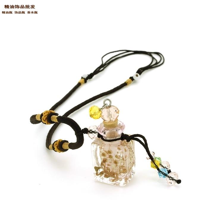 中国精油饰品网双扣绳粉红色方形金莎琉璃瓶项链3.jpg