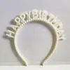 Diadema de Perlas para Cumpleaños con Letras Felizcumpleaños Diadema para el Cabello Infantil Diadema Corona Sombrero de Cumpleaños Venta al por Mayor Transfronteriza