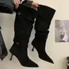 2026 Nuevas Botas Largas de Estilo Francés para Mujer Otoño e Invierno, Zapatos de Tacón Alto, Botas de Invierno para Combinar con Abrigos, Botas Largas de Caña Alta, Botas Melard