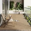 Tapete de piso para varanda proteção solar à prova de manchas imitação de sisal cortável sem lavagem carpete externo área grande pata de gato seda gelada