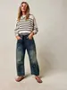 Jeans Nuevos Transfronterizos Europeos y Americanos para Mujer, Estilo Americano Retro, Cintura Alta, Multibolsillos, Cordón, Pantalones de Mezclilla Rectos